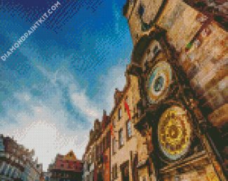 aesthetic prague astronomical clock czech diamond paintings