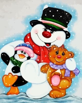 aesthetic snow man diamond painting