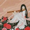 Aesthetic Woman Playing Flute diamond paintings