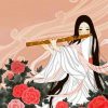 Aesthetic Woman Playing Flute diamond painting