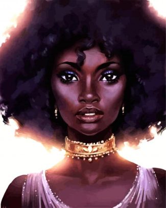 afro black girl diamond painting