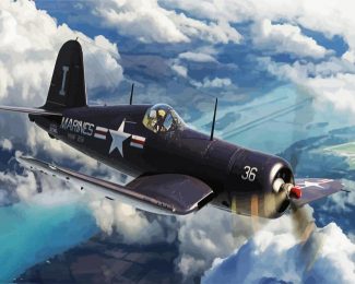 airplaine f4u diamond painting