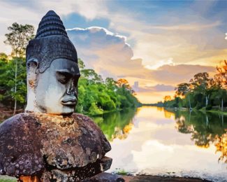 angkor wat bayon Cambodia diamond painting