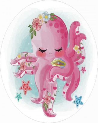 baby cute octopus diamond painting