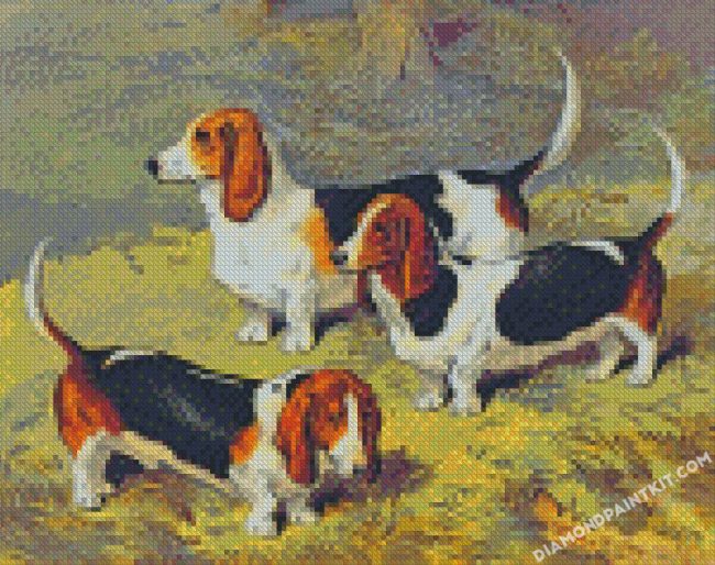 basset hounds Dogs diamond paintings