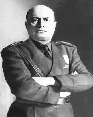 benito mussolini Blach And White diamond painting