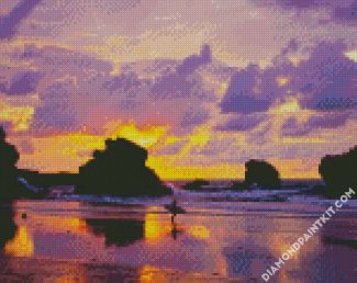 Biarritz Beach At Sunset diamond painting