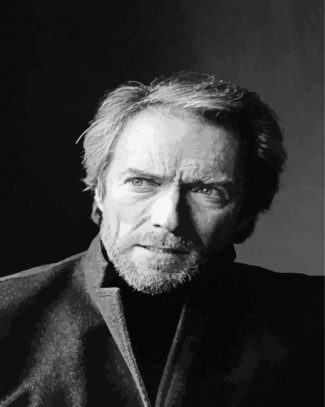 black and white Clint Eastwood diamond painting