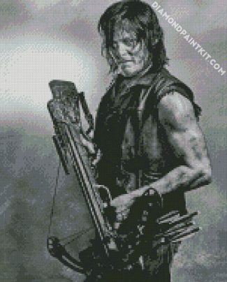 black and white Daryl Dixon diamond paintings