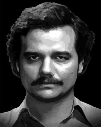 black and white escobar diamond painting