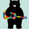 black bear guitarist diamond painting