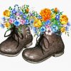 black floral shoes diamond painting