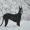 black great dane in snow diamond paintings