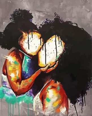 black mother daughter diamond painting