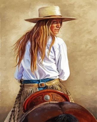 Blonde Cowgirl diamond painting