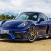 Blue Porsche Cayman diamond painting