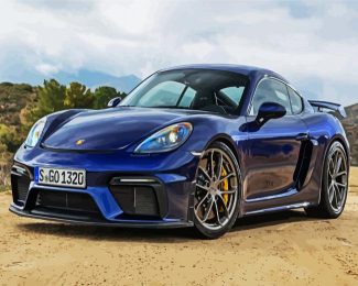 Blue Porsche Cayman diamond painting