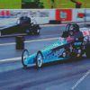 Blue Dragster diamond painting