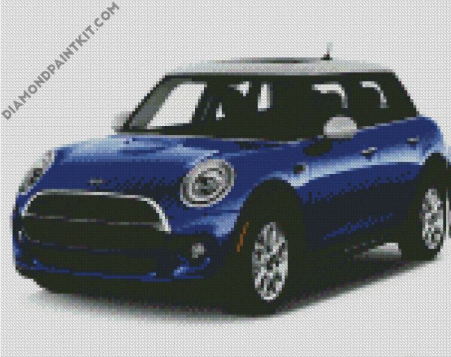 Blue Mini Cooper diamond painting