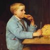 boy eating bread diamond painting