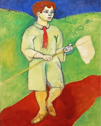 boy with a butterfly net diamond painting