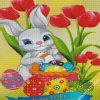 bunny with eggs and flowers diamond paintings