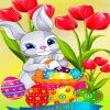 bunny with eggs and flowers diamond painting