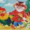 Cat And Chicken diamond painting