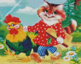 Cat And Chicken diamond painting