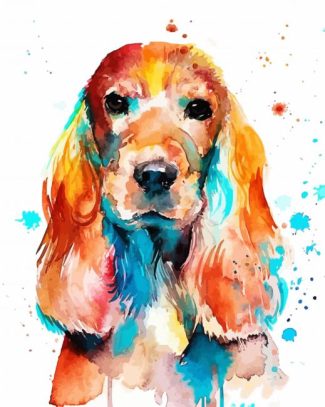 colorful English Cocker Spaniel diamond painting