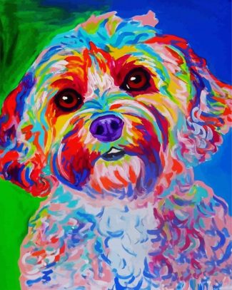 colorful cockapoo diamond painting