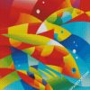 Colorful Cubsim Fishes diamond painting