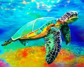 Colorful Sea Turtle diamond Painting