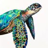 colorful sea turtle diamond painting