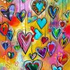 colroful hearts diamond painting