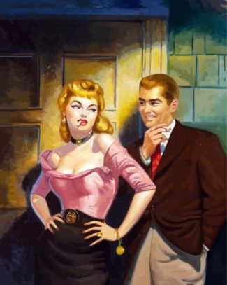 Couple Smoking Cigarette diamond painting