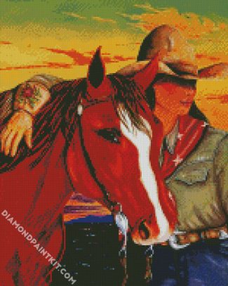 Cowgirl And Horse diamond painting