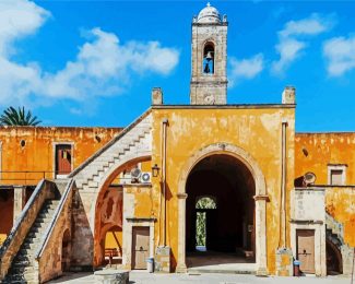 Crete Agia Triada Tzagaroli Monastery diamond painting