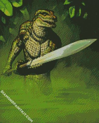 Crocodile And Sword diamond painting