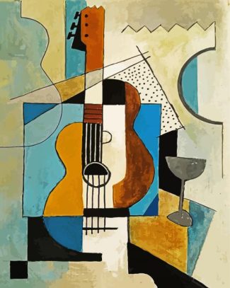 Cubist Guitar diamond painting