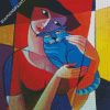 Cubist Woman And Cat diamond painting