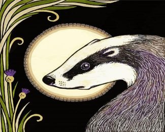 cute European badger diamond painting