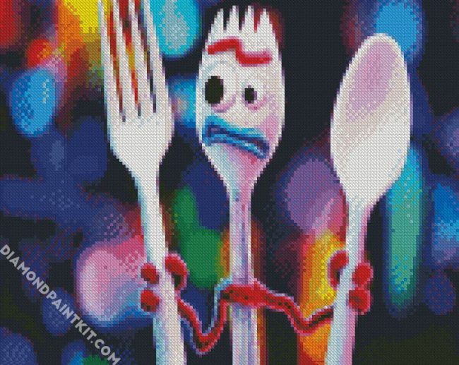 Cute Forky diamond painting