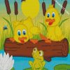 Cute Chicks And Frogs diamond paintings