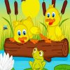 Cute Chicks And Frogs diamond painting