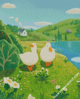 Cute Ducks Illustration diamond painting