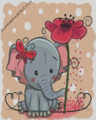 Cute Elephant diamond painting