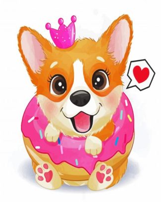 cute little corgi diamond painting