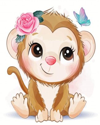 cute little monkey diamond painting