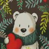 cute white bear diamond paintings